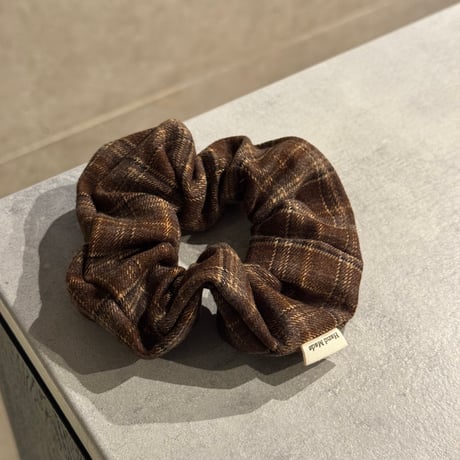 2511HA0076（S）/ Check Hair rubber（Brown)