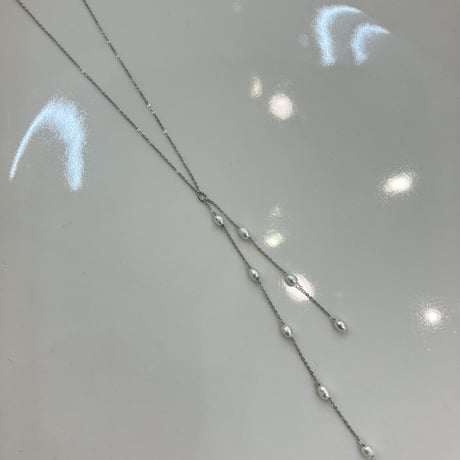 Twig pearl  chain Necklace (Silver) 2212_NC0178