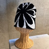 2511HW0115(S) /  Flower Knit beanie Cap（Black/White）