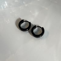 2311PR0601 / Simple smooth mini hoop Pierce（Black）