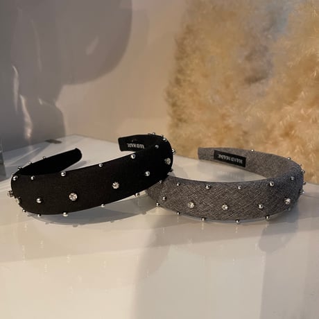2402HA0052 / Stone beads headband（Gray）