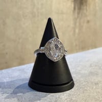 2602RG0745 / Oval shine stone ring （Silver）