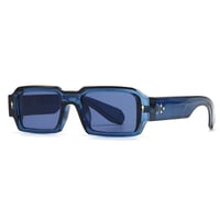 【 Select 】Vintage Square Rivets Sunglasses (Navy/Navy）