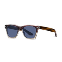 【 Select 】Square frame Polarized Acetate Sunglasses (Brown/Navy)