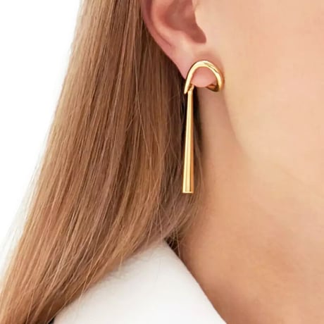 Irregular Twisted Drop pierce（GOLD）   /   2104-PR0109