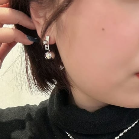 2509PR0802 / 2ball metal balance bar pierce (Silver）