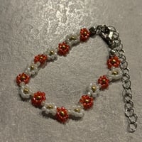 2505BR0088/ beads flower bracelet（Red）