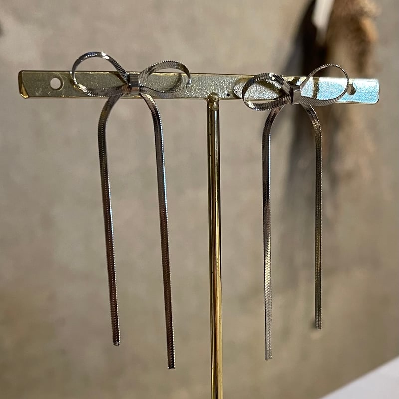 タナカダイスケ crystal ribbon chain pierce タナカダイスケ | crystal ribbon chain necklace – tanakadaisuke