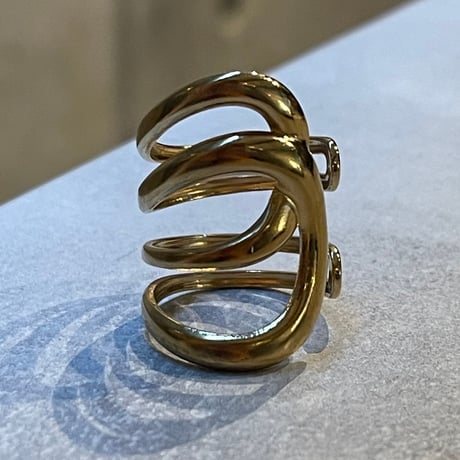 2509RG0680/ Long Line Wave Ring（Gold）