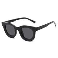 【 Select 】 Modern Retro Boston Sunglasses ( Black / smoke ）