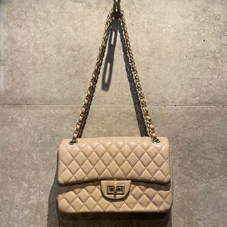 2502BG023(S) / 2Way Chain Quilting Shoulder Bag（Beige）