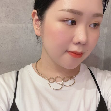 2310NC0207 / Bib Collar curve Metal Chokers（silver）