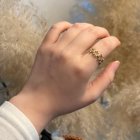 2505RG0627 / Star line motif ring（Gold）