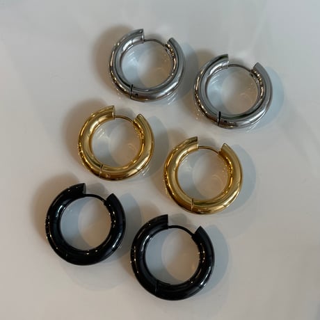 2506PR0792#D / Stainless hoop pierce / 5mm 2.6cm（Black）