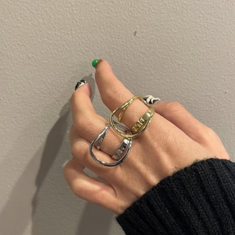 Metal  Side Twisted  ring  （Silver）   /  2201_RG0162