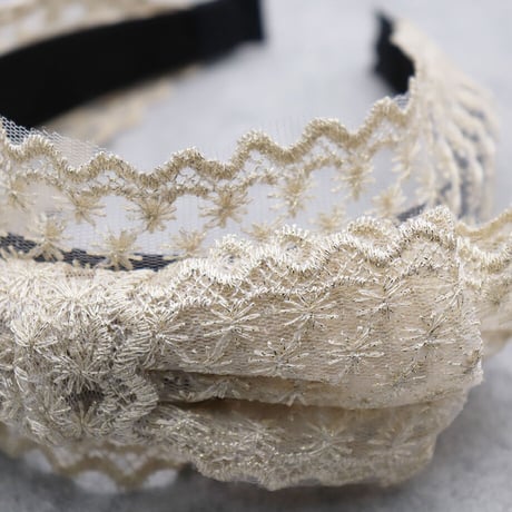 Lace embroidery headband（NATURAL）/ HA-026