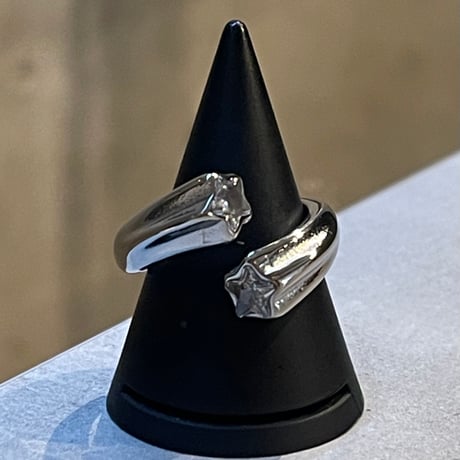 2509RG0677/ Star Shiny Cross Ring（Silver）