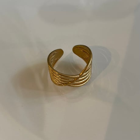 2401RG0375 / Cross layer line ring（Gold）