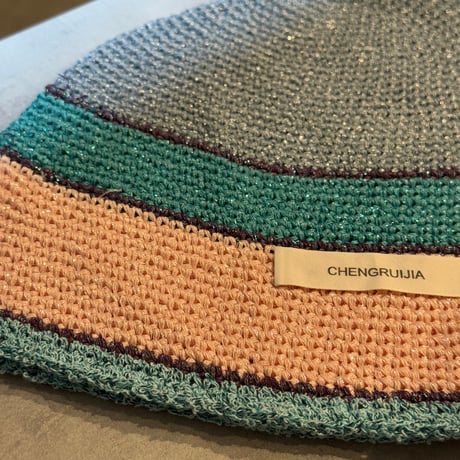 2508HW0099(S) / Glitter border knit cap（Green）