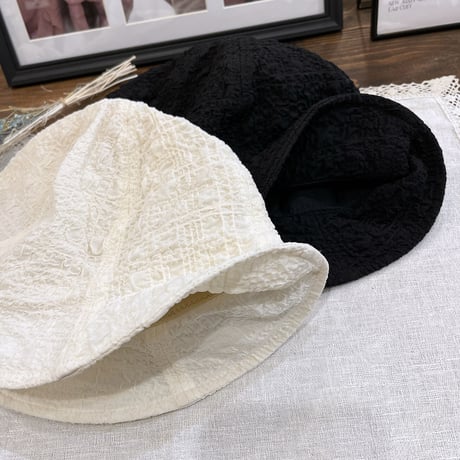 2206_GS0012 / Shirring metro hat（White）
