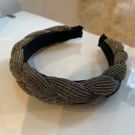 2401HA0043 / Twist glitter color headband（Yellow）