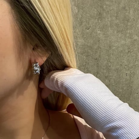 2503PR0755 / Wide design hoop Pierce（Silver）