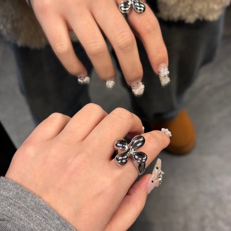 2502RG0581 / Cross drop design ring（Silver）