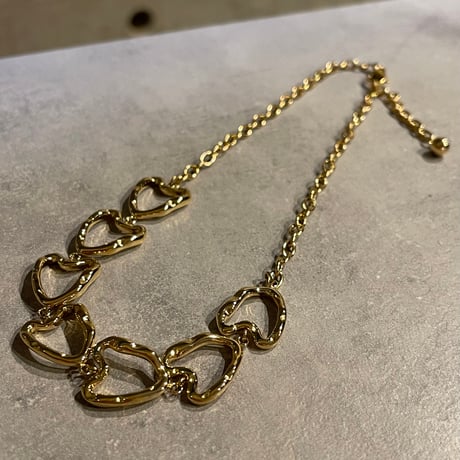 2508NC0356 / Heart motif Connect Necklace（Gold）