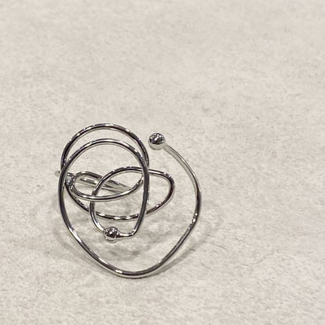 Irregular curve round ring （Silver）  /  2208_RG0207