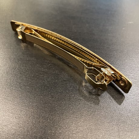 Matte Rectangle Plate Hair Barrette（Gold）／HA_145