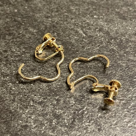 2302_ER0138／Cloud Motif Hoop Clip Earings（Gold）