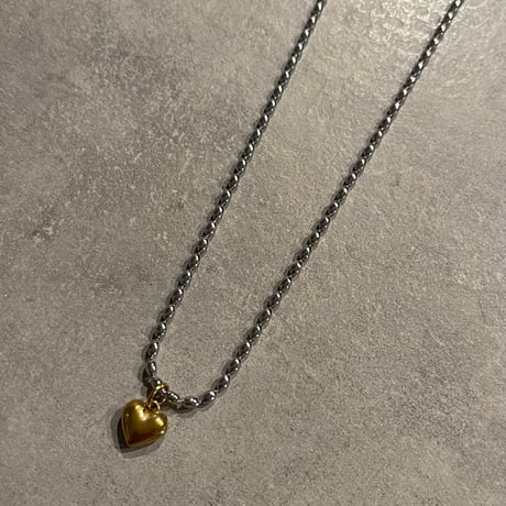 2508NC0351 / Ball chain mini Heart charm Necklace（Silver）