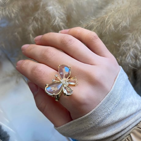 2601RG0728 / Clear butterfly motif ring（Gold）