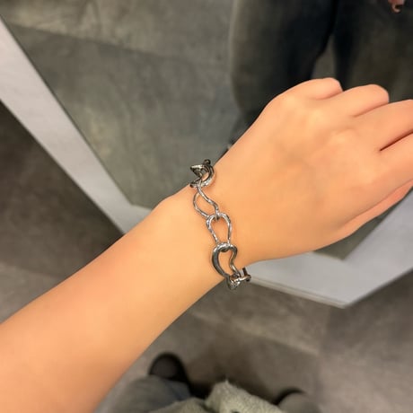2408BR0054 / Wave irregular chain Bracelet（Silver）