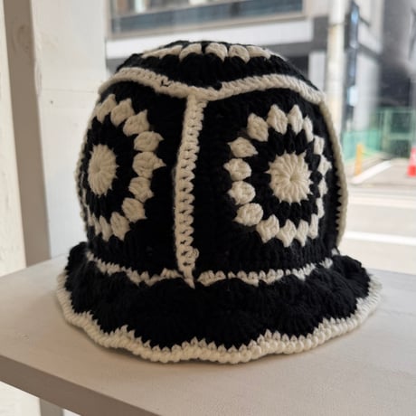 2411KC130003BB(S) / Crochet Knit Hat（Black）