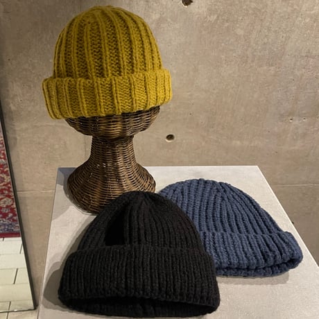 SEL251110BN(S) / Handmade Knit Beanie Hat（Mustard）