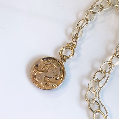 Double Chain Coin Mantel Bracelet（Gold）/ 2109_BR112