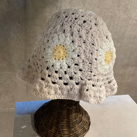 2508HW0101(S) / Flower Knit Cap（Ivory）