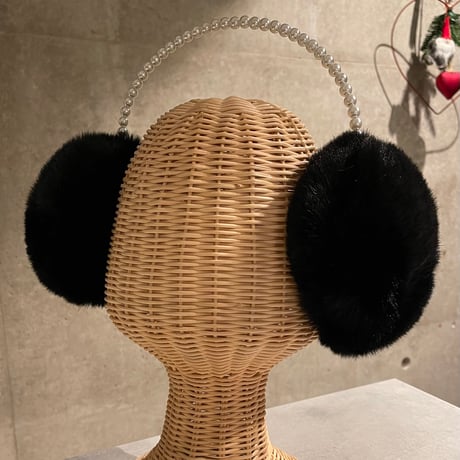 2412GS030(S)/ Pearl band fur ear muffler（Black）