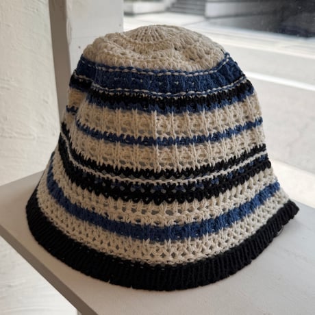 2411KC130002BB(S) / Border crochet Hat（White）