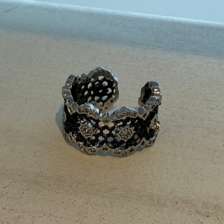 2605RG0793 / See-through stone ring（Silver/Black）