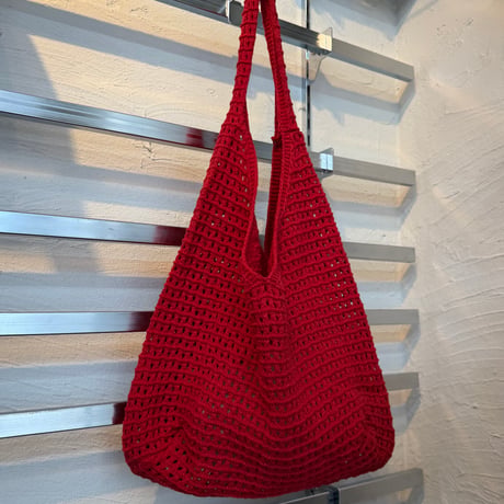 2606BG053(S) / Crochet Mesh Tote Bag (Red)