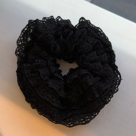 2603HA0083(S)/ Frill lace Hair rubber （Black）