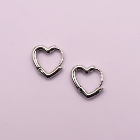 Heart mini hoop Pierce （SILVER）   /   2104-PR0119