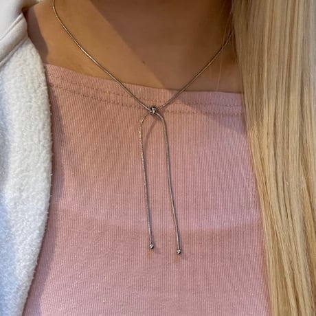 2601NC0377 / Slide choker chain Necklace（Silver）