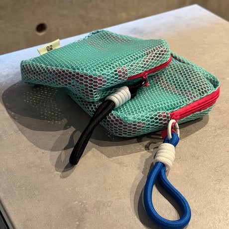 2504GS037(S)/ Multi Mesh Pouch (Mint green×Blue)