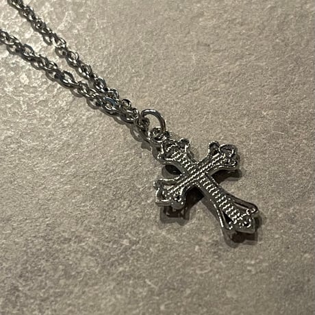 2510NC0369 / Stone cross charm Necklace（Silver）