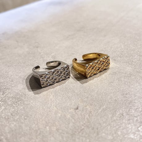 Stitch square ring（Silver） / 2210-RG0211