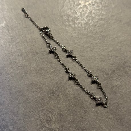 2512BR0115 / Stone Flower chain bracelet（Silver）