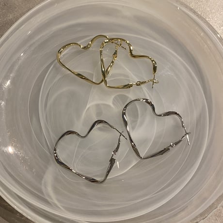 metal twist heart Pierce（Gold） / 2211_PR0537